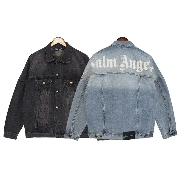 Palm Angels Gothic Logo Denim Jacket